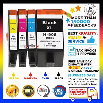 4 X Yyuda NoN-OEM 905XL Ink Cartridge For HP Office Jet Pro 6950 6960 6970 • $34