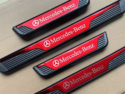 For Mercedes-Benz Red Accessories Car Door Scuff Sill Cover Panel Step Portector • $39.50