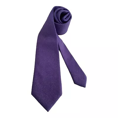 ISAIA NAPOLI 7FOLD Purple Cashmere Blend Tie Made In Italy W: 3.5  EX COND • $95