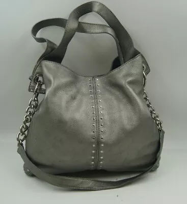 Michael Kors Uptown Astor Women's Handbag Gray Leather Chain Strap Shoulder Bag • $59.99