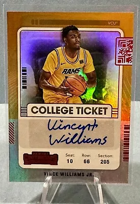 2022 Chronicles Contenders Draft Picks Vince Williams Jr College Ticket Auto VCU • $12.99