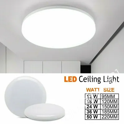 £1.56 • Buy UK LED Ceiling Light Panel Down Lights Living Room Bathroom Wall Lamp12W-50W QW
