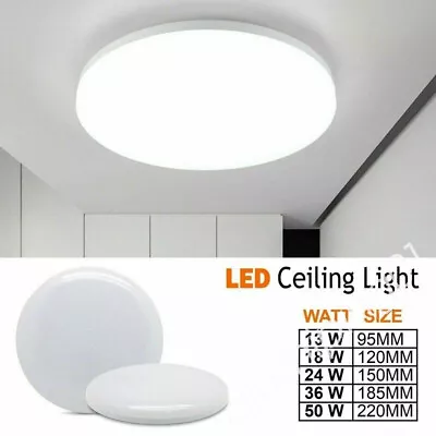£1.56 • Buy UK LED Ceiling Light Panel Down Lights Living Room Bathroom Wall Lamp12W-50W QW