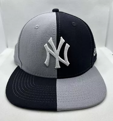 Vintage New York Yankees Hat Cap Snapback New Era 9fifty Two-tone MLB Gray Blue • $19.99