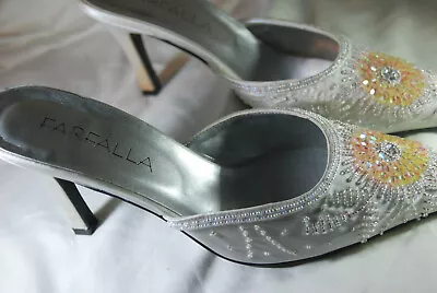 Farfalla Silver Grey Slip On Womens Shoes Size 4 Beads & Sequins New With Box • £19.99