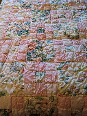 Laura Ashley Home  Imogen  Pink Floral Patchwork Quilt 82  X 84  • $65