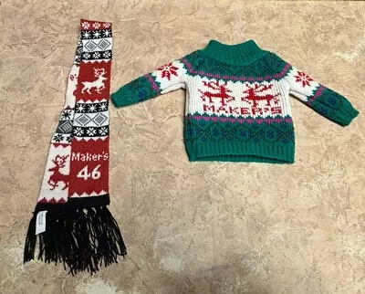 Maker's Mark Bourbon Bottle Sweater And Maker's 46 Bottle Scarf • $4.99