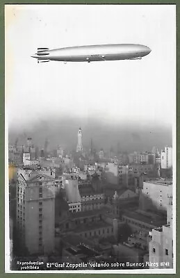 Graf Zeppelin Over Buenos Aires C1930. Excellent Original Real Photo Postcard. • £15
