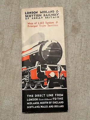 1931 London Midland & Scottish Railway Of Great Britain LMS Map And Time Table • $15.99