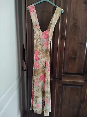 90s Cabbage Rose Cross Back Vtg Midi Dress EUC By Ashlee Sz 10 • $29