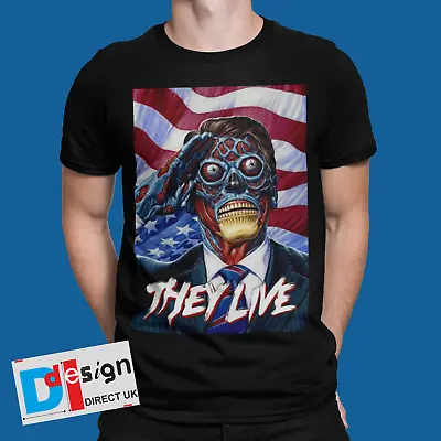 They Live T-Shirt Retro Zombie Alien Movie Vintage Horror 80s 90s Tee USA • £9.99