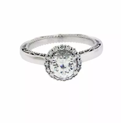 Verragio Parisian 5042R Diamond Halo Engagement Ring In 18k White Gold • $2700