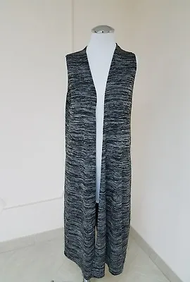 £24.32 • Buy Lularoe Joy Duster Long Knit Sweater Maxi Vest Jacket Black Grey Heather  Small