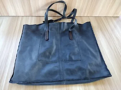 Joy Gryson Black Leather Totebag Bovine Hide Shoulder Bag • $64.99