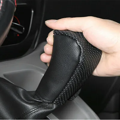 $7.71 • Buy Black Car Accessories Gear Hand Shift Knob Cover PU Leather Handbrake Protector