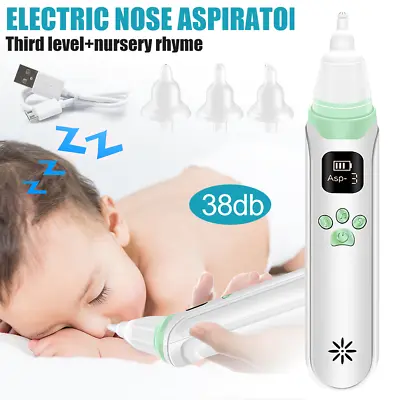 Baby Nasal Aspirator Electric Safe Hygienic Nose Cleaner Snot Sucker For Newborn • £15.89