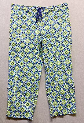 $24.99 • Buy Vera Bradley Womens Pajama Pants Size XL Blue Green White Floral