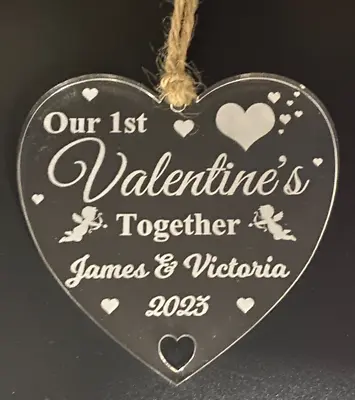 £4.99 • Buy First Valentines Day Personalised Gift For Her Or Him Husband Wife Boyfriend