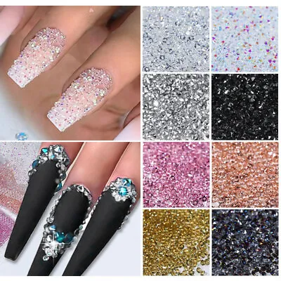 Crystal AB Clear Rhinestone Flat Back Loose Diamante Glass Gems Nail Art Craft F • $2.78