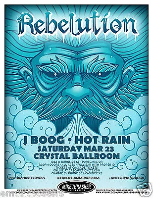 REBELUTION /J BOOG /HOT RAIN 2013 PORTLAND CONCERT TOUR POSTER - Reggae Roots  • $14.51