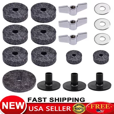 18pcs Cymbal Stand Felt Hi-Hat Clutch Cup Wing Nuts Sleeve Drum Accessory Kits • $9.29