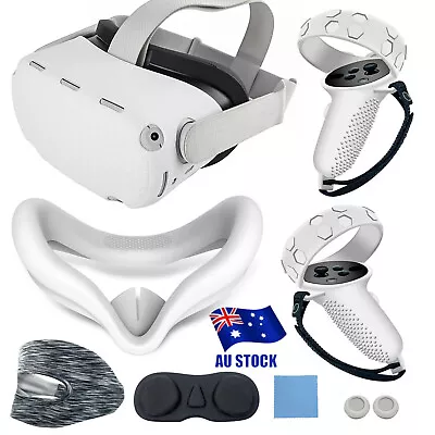 VR Controller Silicone Shell Case Face Covers For Oculus Quest 2 Accessories Set • $40.88