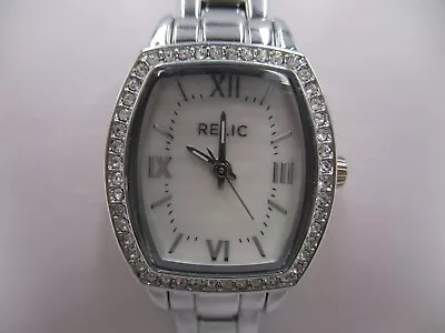 $5 • Buy Relic Watch Women Silver Tone Rhinestone New Battery 6 