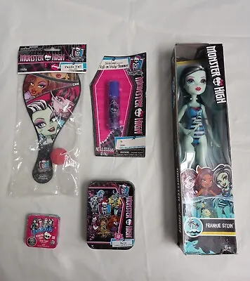 Monster High Frankie Stein Doll Puzzle Paddle Ball Body Shimmer & Magic Towel • $35