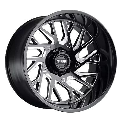 1 New 22X12 -45 5X127 Tuff T4B Gloss Black W/ Milled Spokes Wheel/Rim • $378.82