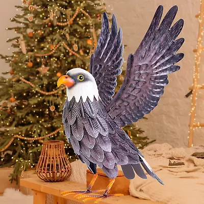 Garden Sculptures & Statues Metal Bald Eagle Yard Art Outdoor Statue • $47.99