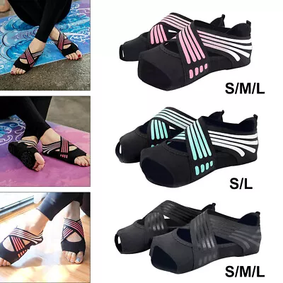 Non Slip Women   Yoga Shoes Pilates Grip Socks Machine Washs • £11.65