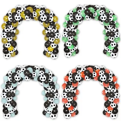 Football Balloon Arch Garland Kit Balons Black & White Birthday Boy Party Decor • £3.45