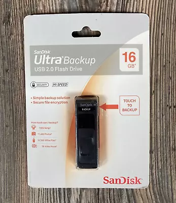 SanDisk Ultra Backup 16GB USB 2.0 Flash Drive Backup Button NEW Sealed • $12.47