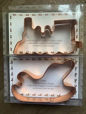 New Land O'Lakes '05 Train '06 Sleigh Copper Holiday Christmas Cookie Cutter LOT • $22.99