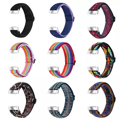 Nylon Woven Fabric Replacement Watch Strap Wristband For Fitbit Charge 6 5 4 3 2 • £5.52