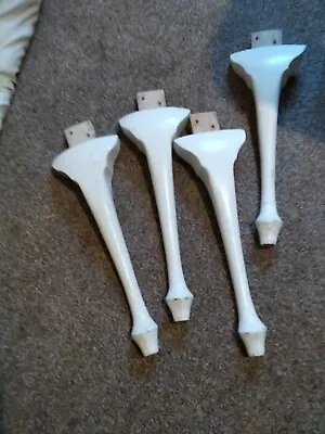 Set Of 4 Vintage Queen Anne Style Painted Furniture Legs Approx 14.5  Tall • £25