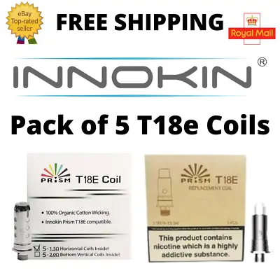 Innokin T18E Coil 1.5Ω & 1.7Ω Pack Of 5 Coils For T18e Kit | T22 Pro Kit • £8.49
