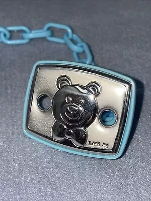 Silver Pacifier Clip For Baby Boy BLUE Made In Italy • $19.99