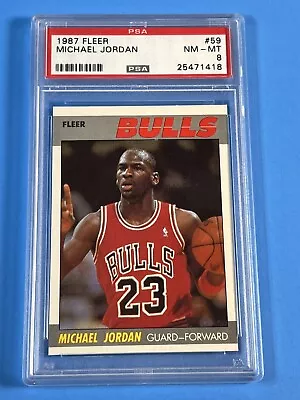 1987 Fleer Michael Jordan 2nd Year Card Psa 8  • $450