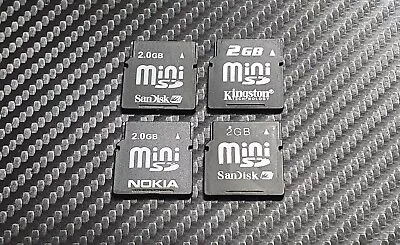 X4 2GB Mini SD Card Memory For Nokia Camera Phone Joblot Bundle 8GB Total • £13.95