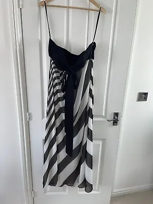 £29.99 • Buy Coast Black & White Jessie Stripe Striped Maxi Dress Size 16