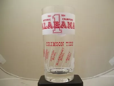 Vintage Alabama Crimson Tide 1961 & 1964 Football National Championship Glass • $14.99