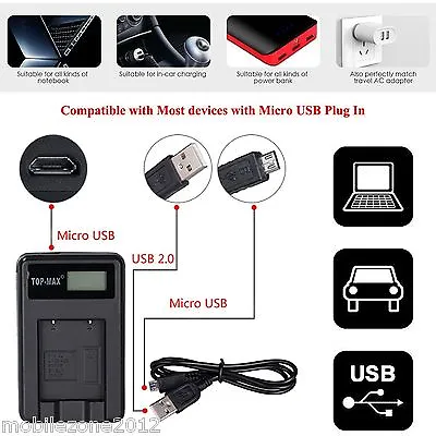 Camera Battery Charger BP-70A & USB Cable Samsung ES65 ES67 ES70 ES71 ES73 ES74  • £9.99