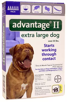 K9 Advantage II / 100 Flea Lice Medicine XL Large Dogs Pack K-9 6 Month Supply • $69.99