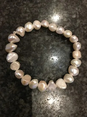 Unwanted Gift:pretty Freshwater Pearl Braclet On Elastic 6-7mm -  Just Love It! • £5.99