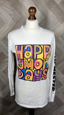 £18 • Buy Happy Mondays Madchester Britpop Music Long Sleeve White Top Gildan Size Small