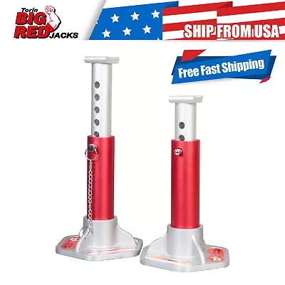 BIG RED 3 Ton Torin Aluminum Jack Stands Red/Silver 1 Pair T43004 • $72.45