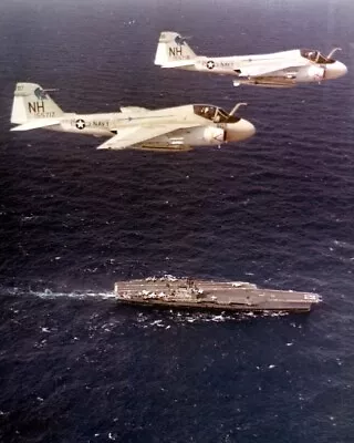 US Navy Grumman A-6 Intruder Aircraft USS Kitty Hawk 8x10 Vietnam War Photo 567 • $7.43