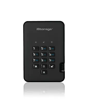 IStorage DiskAshur2 HDD 3TB Black - Secure Encrypted Hard Drive • £236