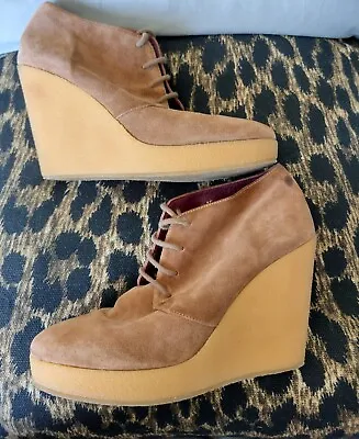 £10 • Buy Missoni Shoes Size Uk 7/40 Tan Suede Wedge Shoe Boot